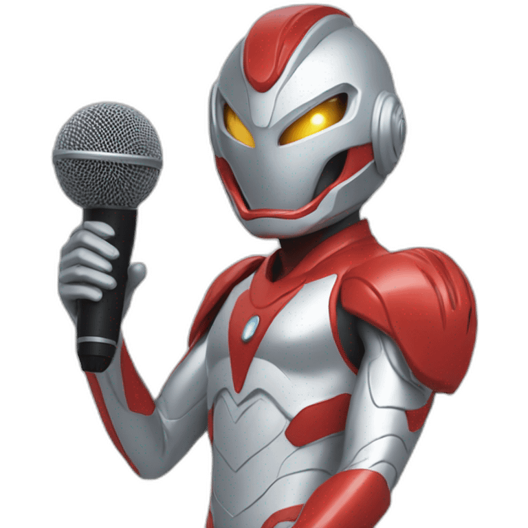 Ultraman use microphone emoji