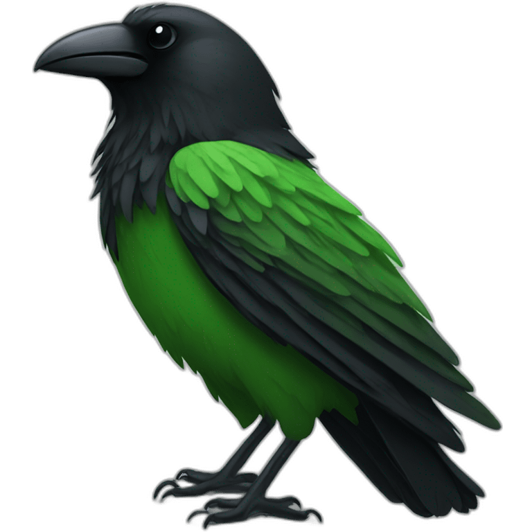 green and black raven emoji