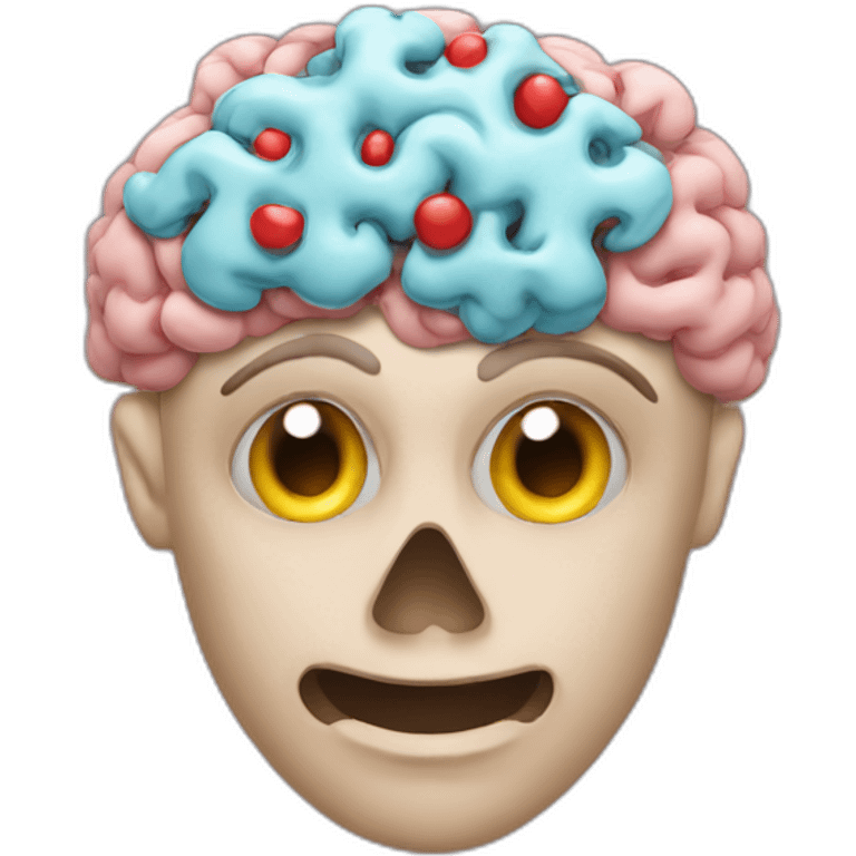 A coca in a brain emoji