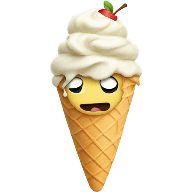 Apple eating ice cream emoji