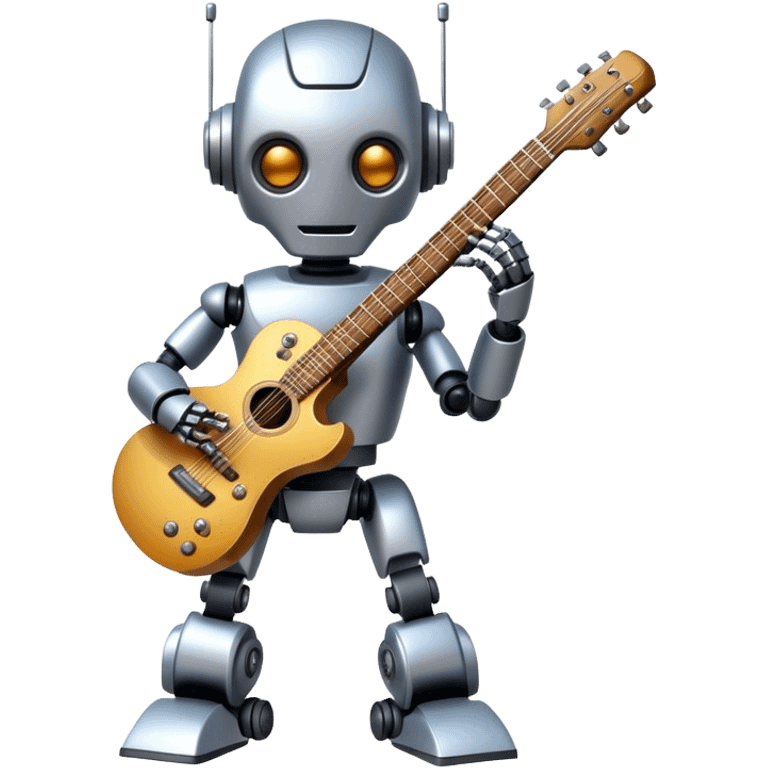 Robot playing guitar emoji