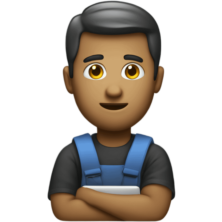 a programmer with a macboo emoji