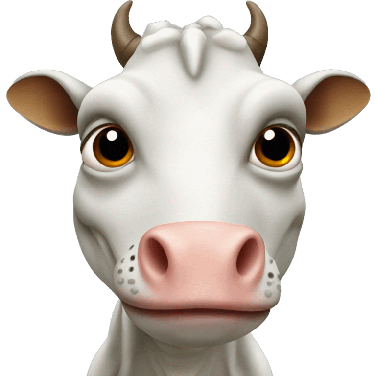 lizard with cow looking face overlay emoji