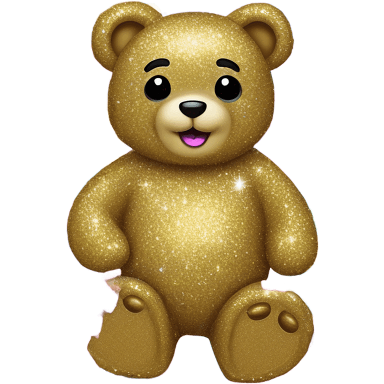 Lisa frank glitter bear with rainbow roses emoji