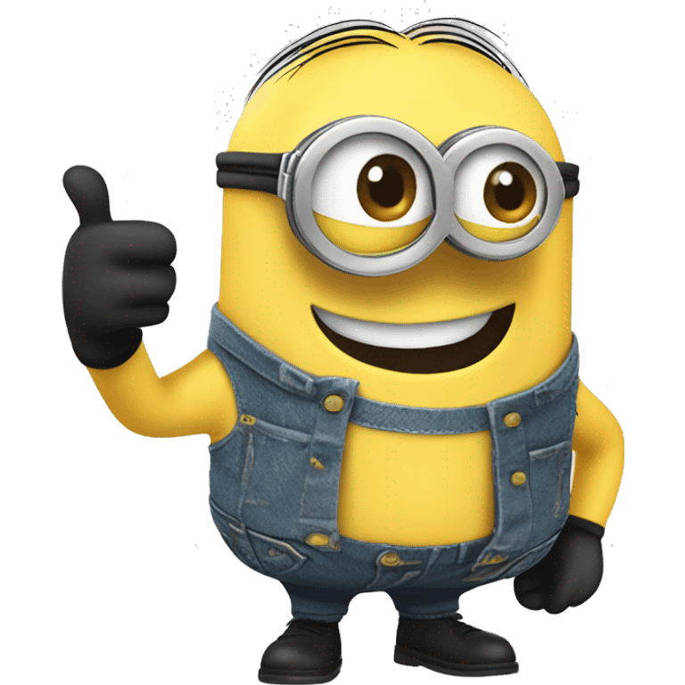 chuck noriss in minions style with thumbs up emoji