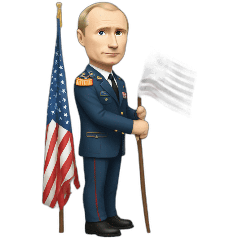 putin standing with american flag emoji