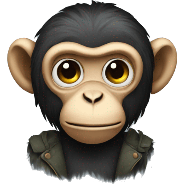 monkey with emo hair emoji