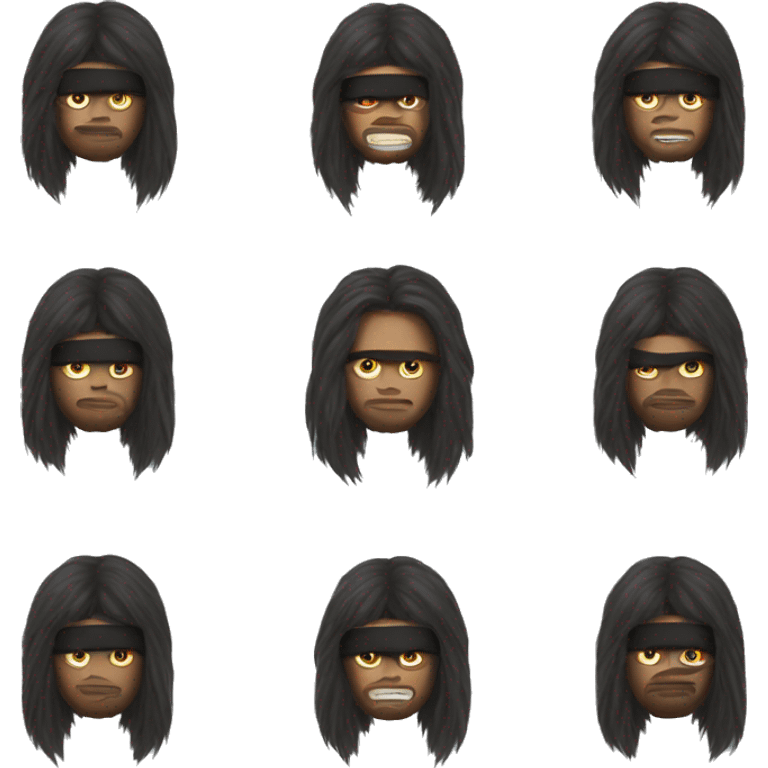 Long hair  male with ski mask  emoji