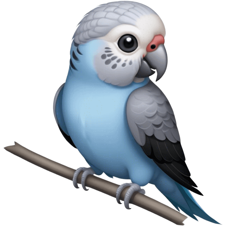 Grey and black parakeet emoji