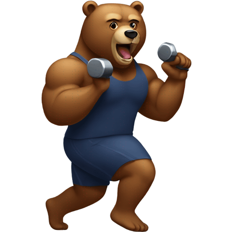 Bear working out emoji