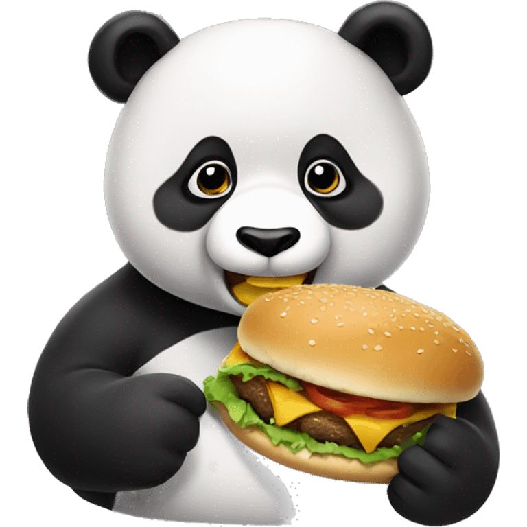 Panda eating a burger emoji