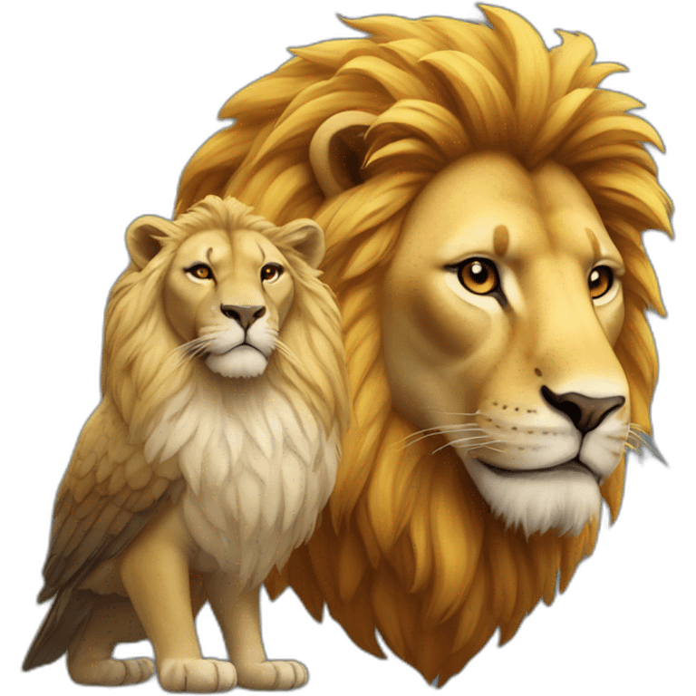 Bird and lion emoji