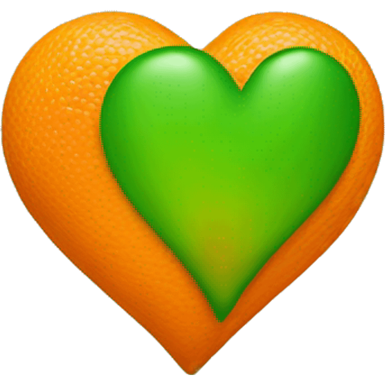 orange and green heart emoji