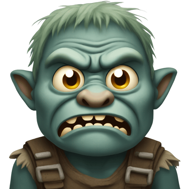 Scared angry troll emoji