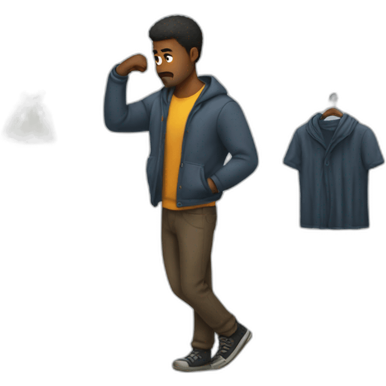 Man steal clothes emoji