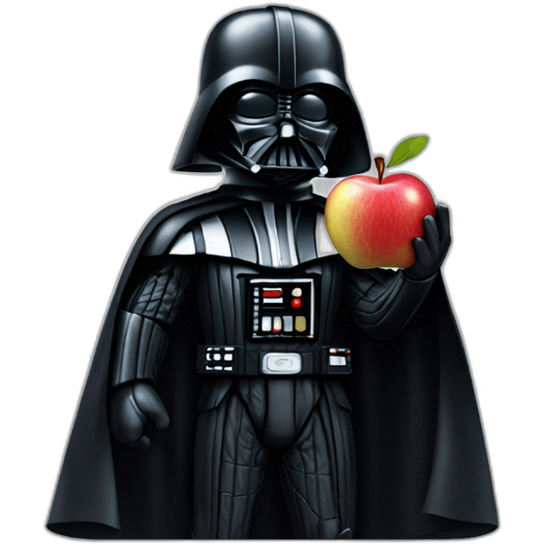 Darth vader eating an apple emoji