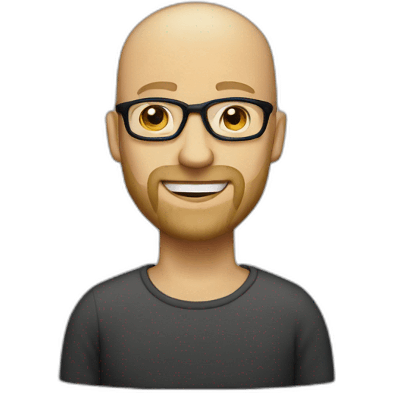 blonde bald man with glasses and beard emoji