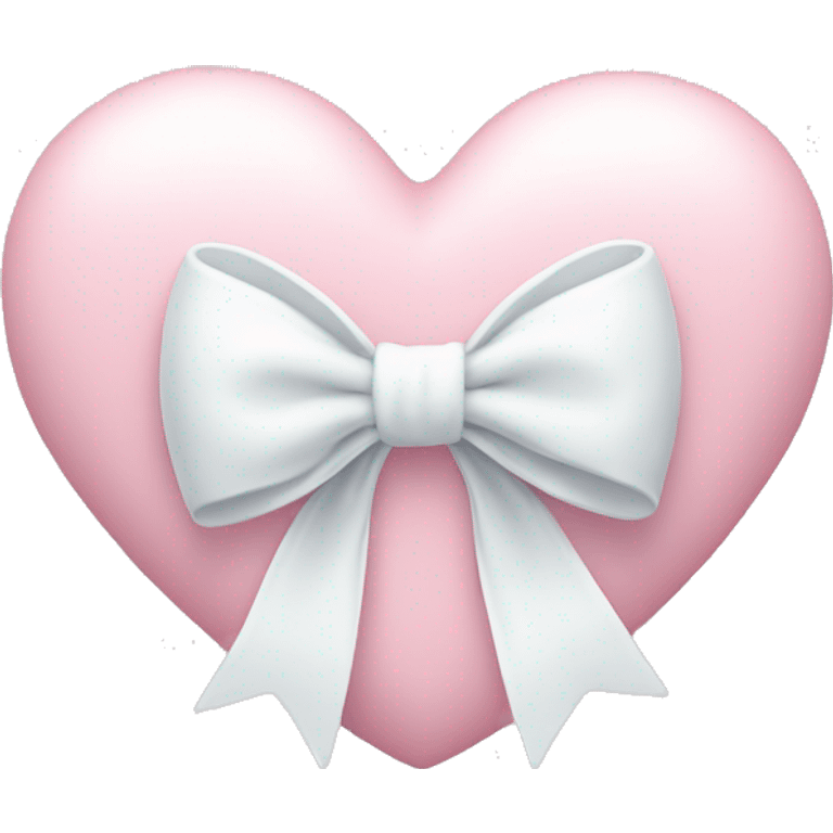 Pastel pink heart with white bow emoji