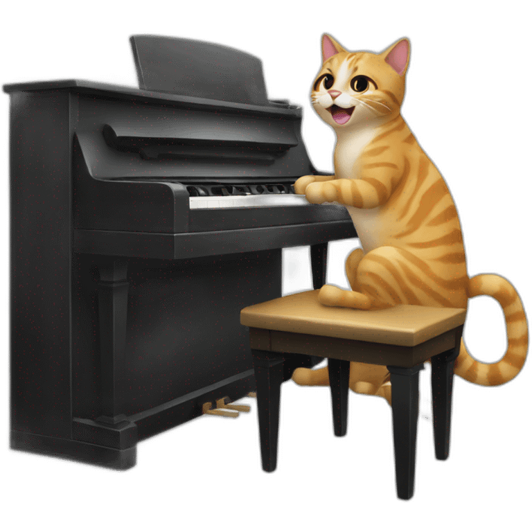 Cat playing piano emoji