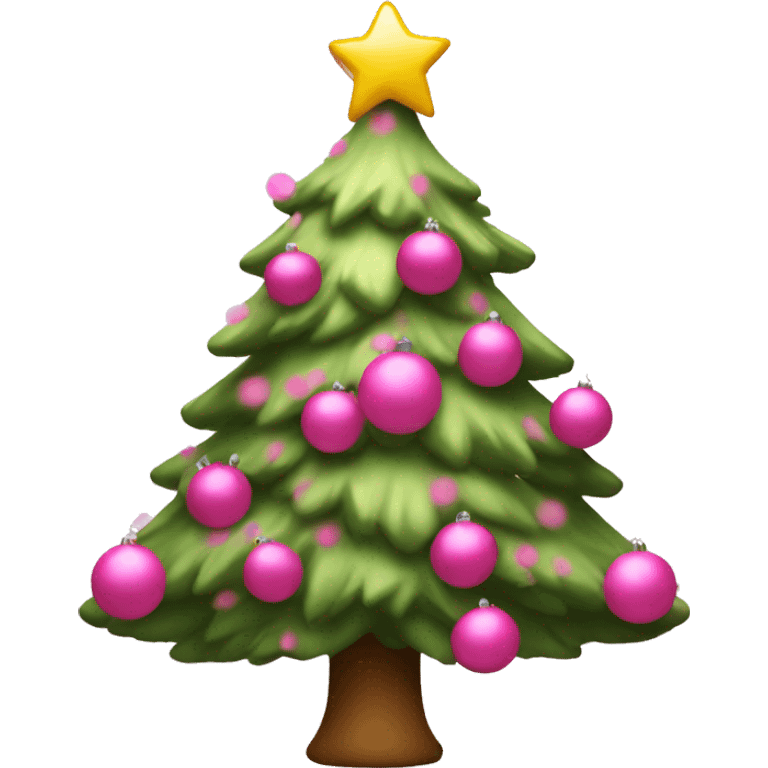 christmas tree pink emoji