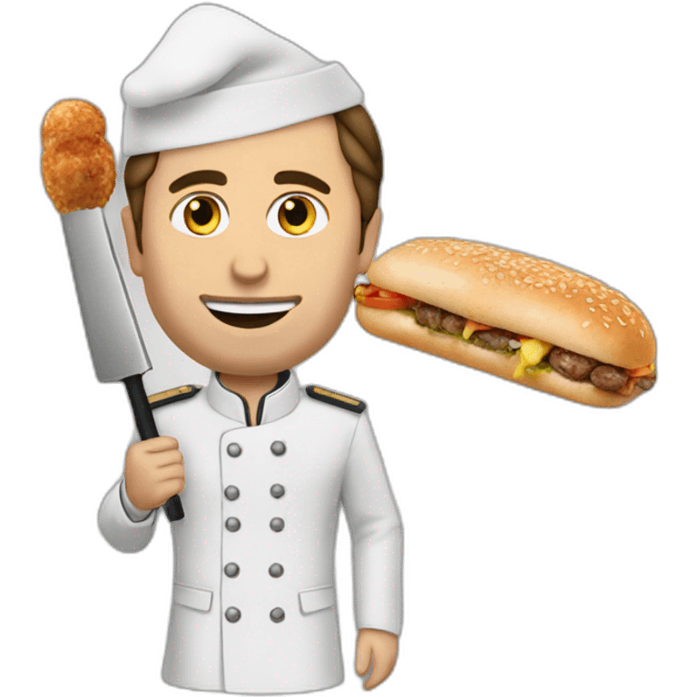 Macron avec un kebab emoji