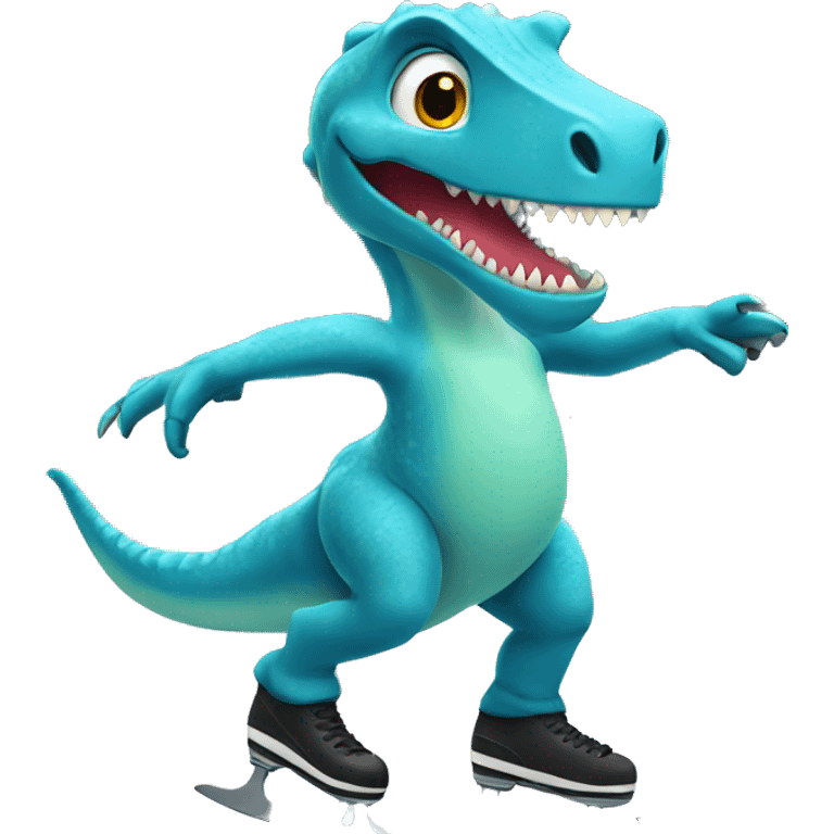 Ice skating dinosaur  emoji