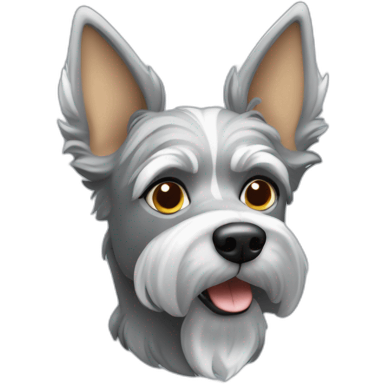 Yorkshire silver dog with pointed ears emoji