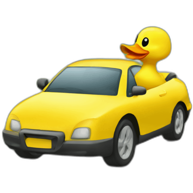 fit body yellow duck driving car emoji