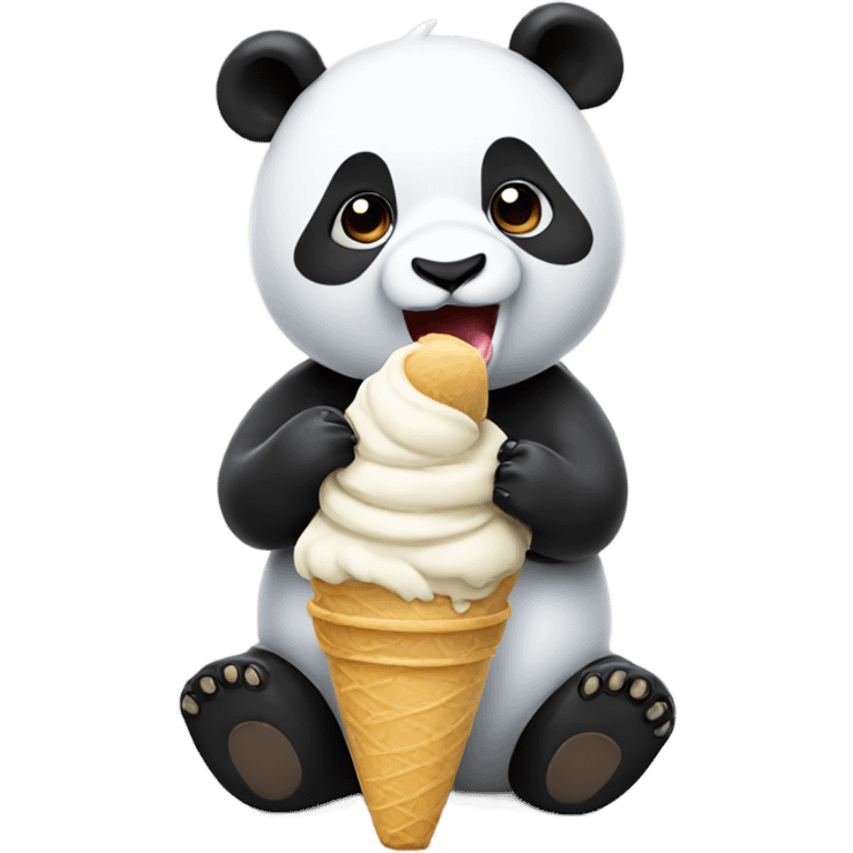 Panda eating ice cream emoji