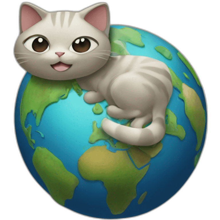 Cat poops earth emoji