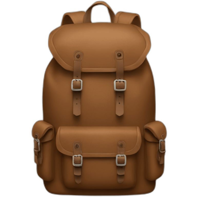 Brown adventure backpack  emoji