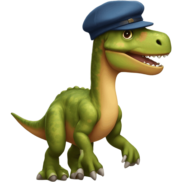 Dinosaur wearing a beret emoji