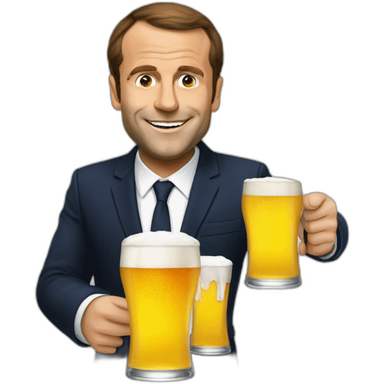 Macron-drink-beer emoji