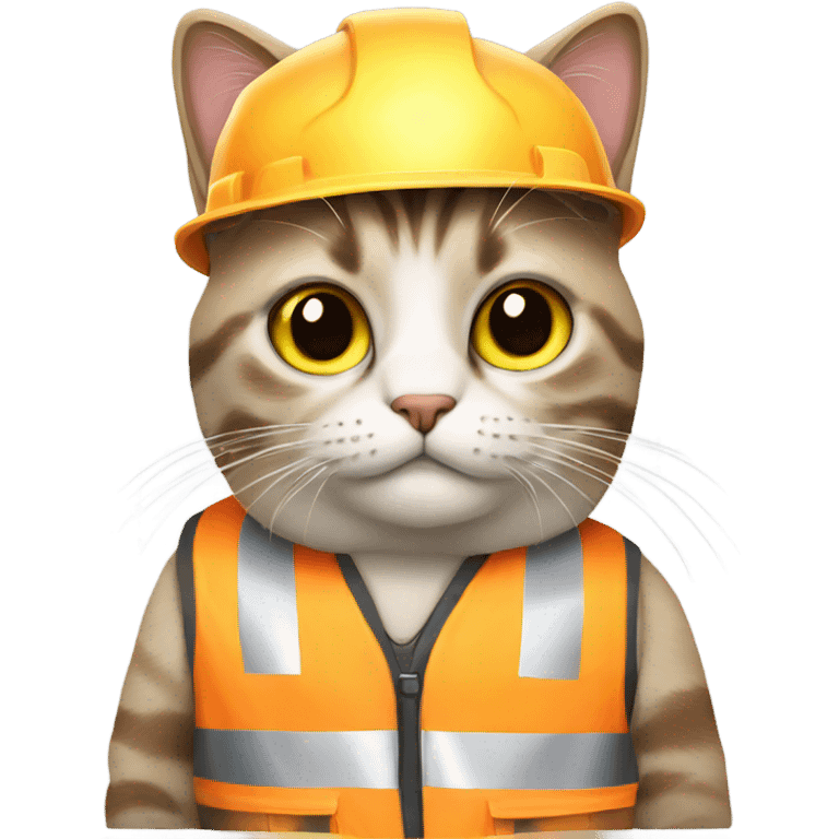 Cat wearing a construction vest  emoji