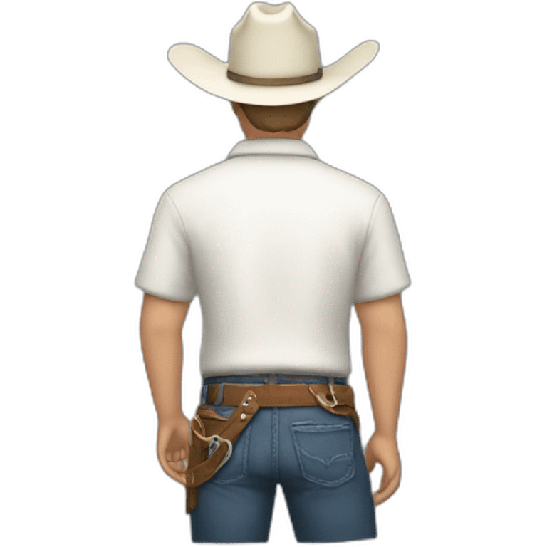 white cowboy from behind emoji