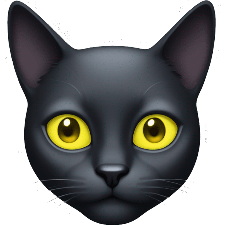 Black cat with neon yellow eyes  emoji