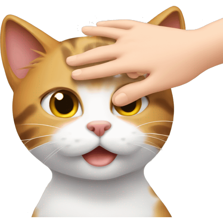 Cat getting head massage  emoji