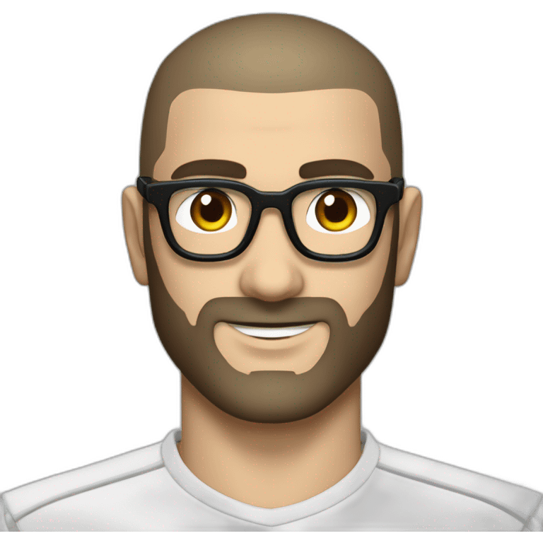 benzema avec des lunettes et chauve emoji