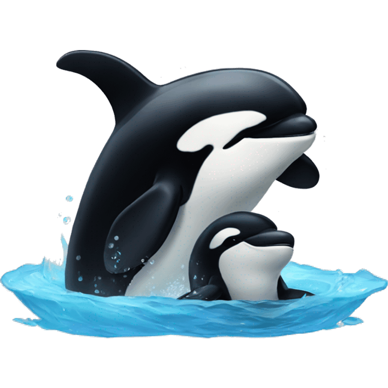 Orca with a baby  emoji