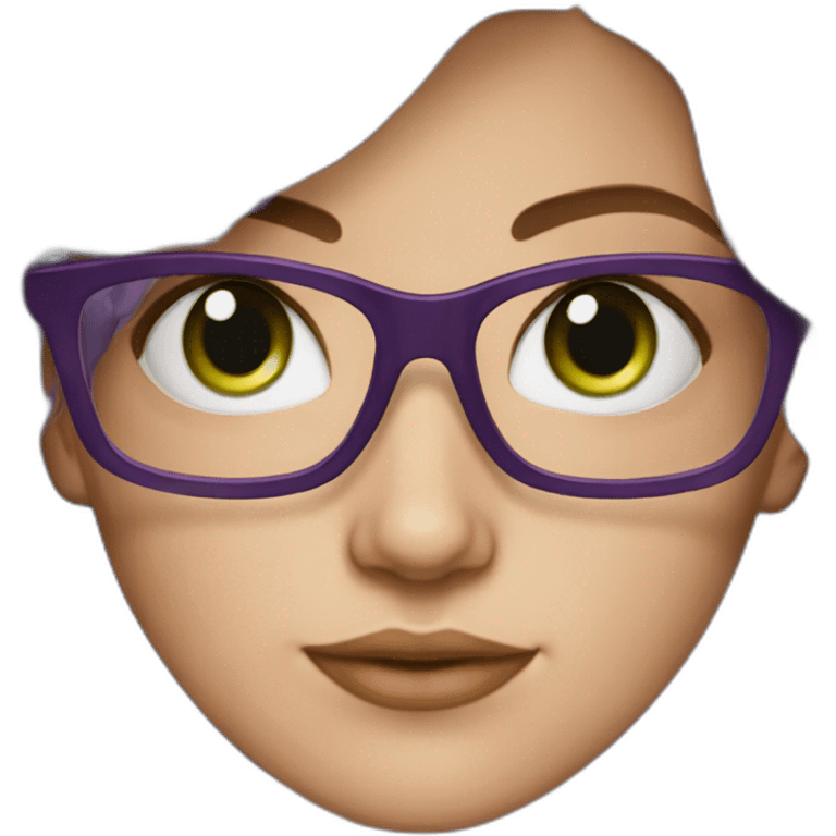 white-girl-purple-wavy-hair-green-eyes-square-glasses emoji