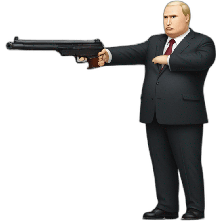 Vladimir Poutine morbidly obese Shooting nobody full body emoji