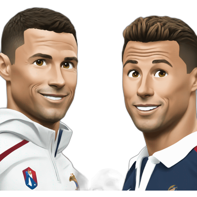 Ronaldo sur le dos de macron emoji