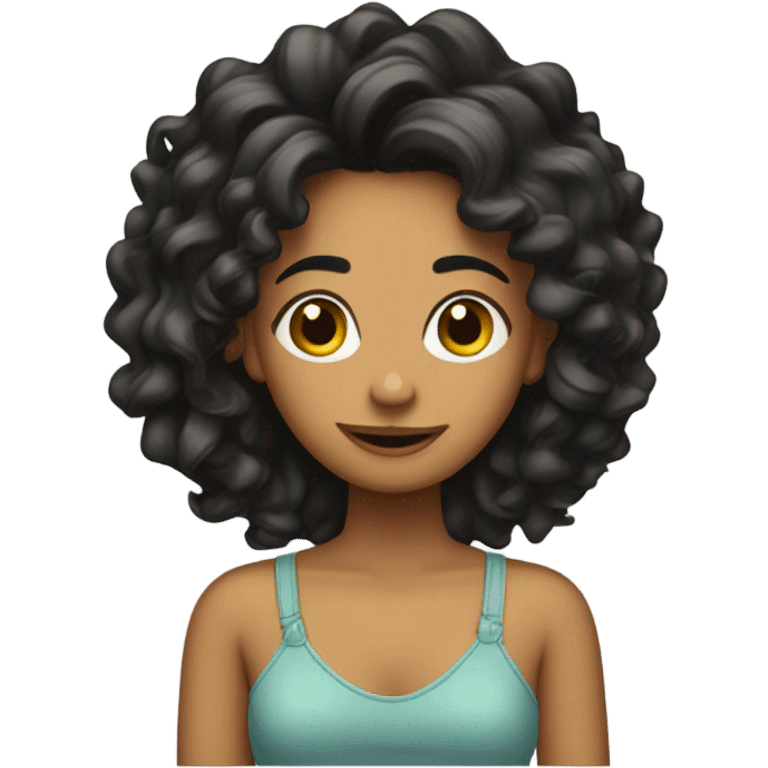 Chicas con pelo rizo emoji