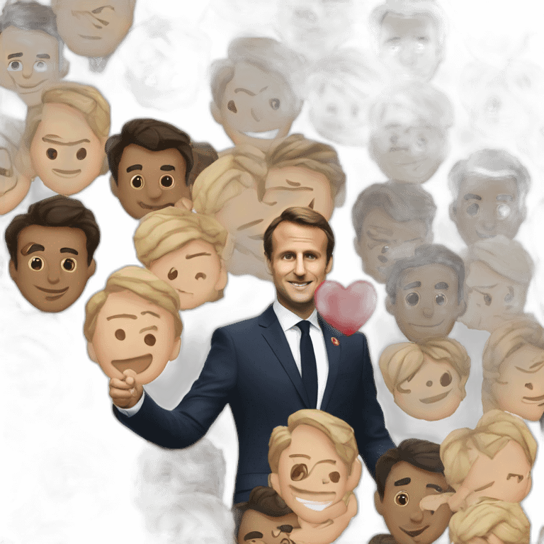 Emmanuel Macron in love with Justin Trudeau emoji