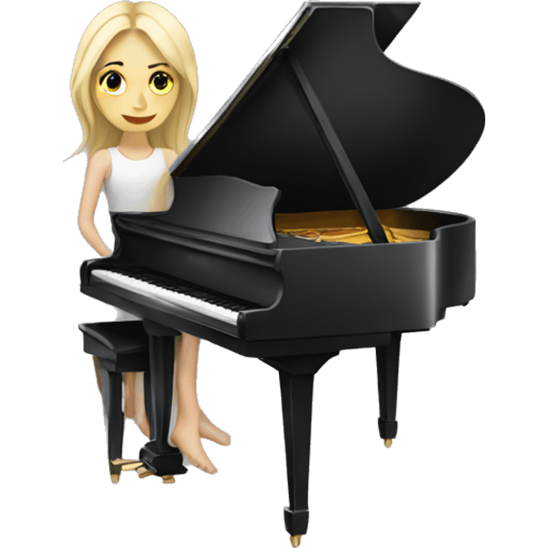  skinny slavic blonde girl in the piano emoji