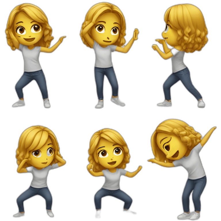 a girl doing a dab emoji