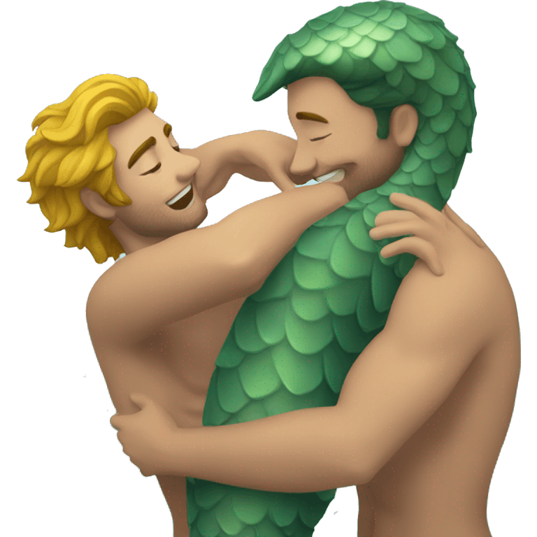 Mermen hug emoji