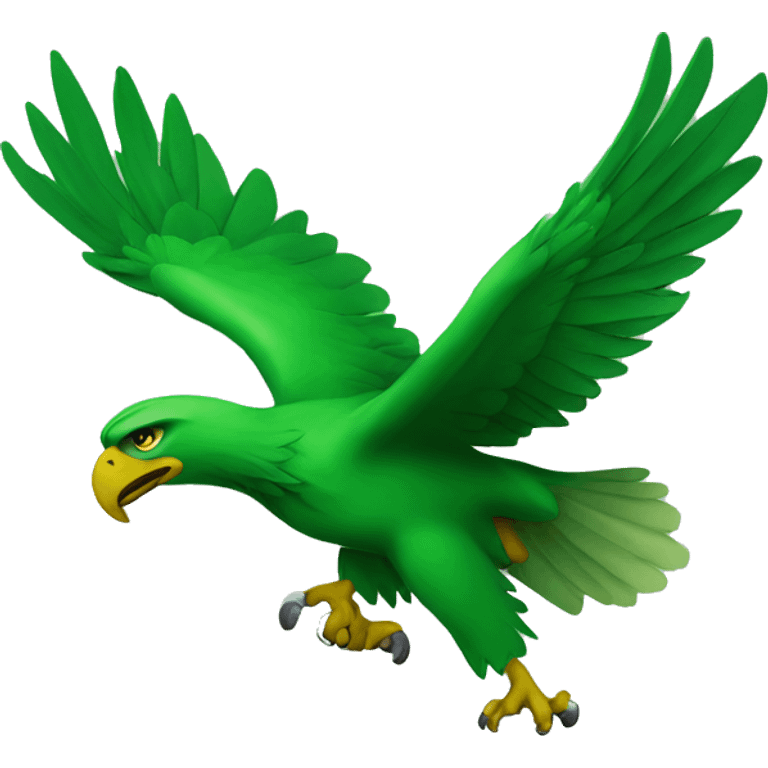 a flying green eagle emoji