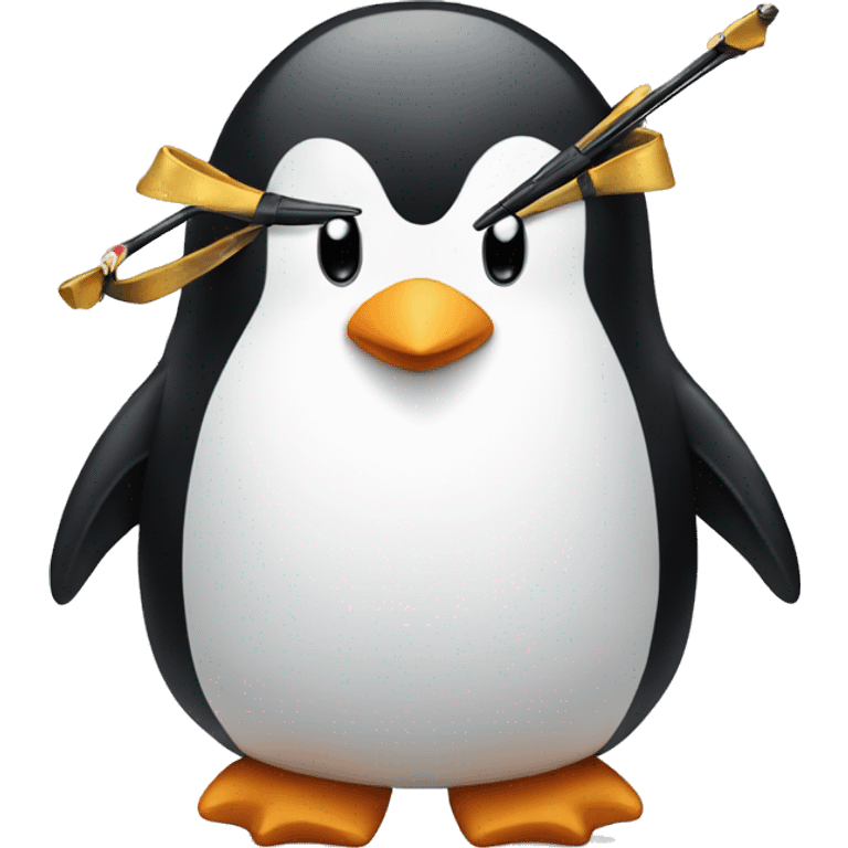 penguin shoots with a bow emoji