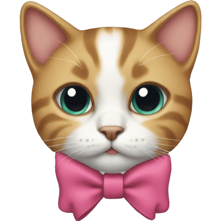 Cat wearing a bow emoji